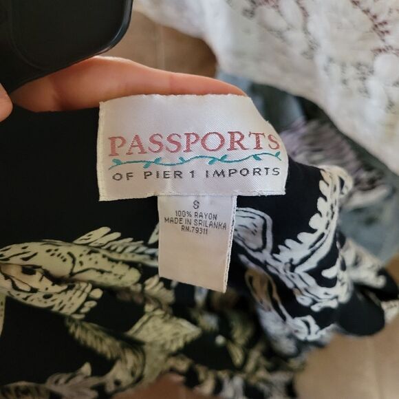 Vintage PASSPORTS OF PIER 1 IMPORTS Wrap Midi Dress - Picture 6 of 10